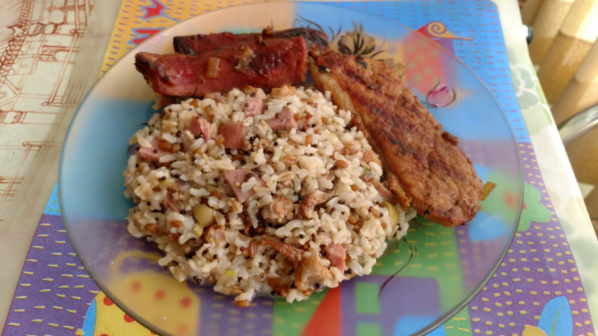 Arroz 7 grãos integrais com linguiça e frango