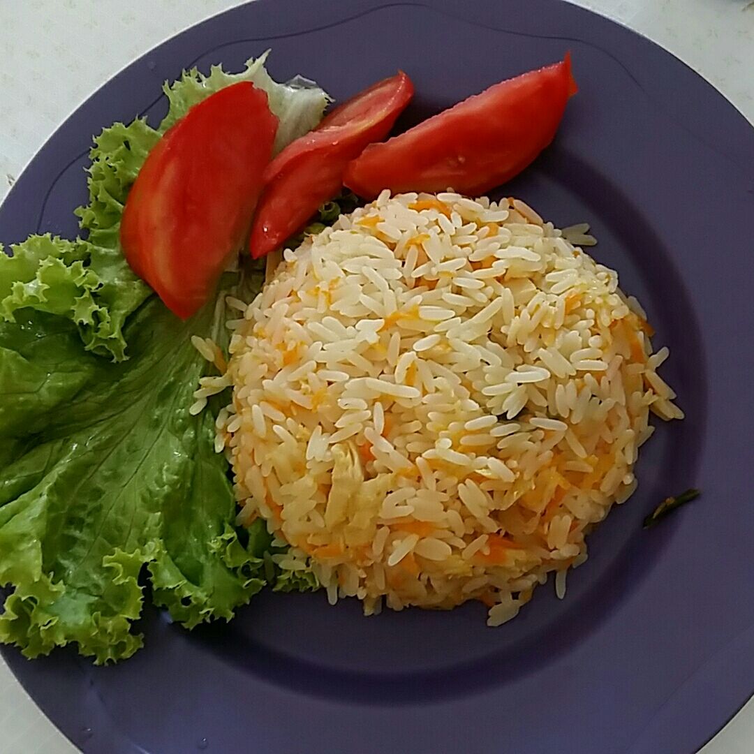 Arroz com bacalhau e cenoura