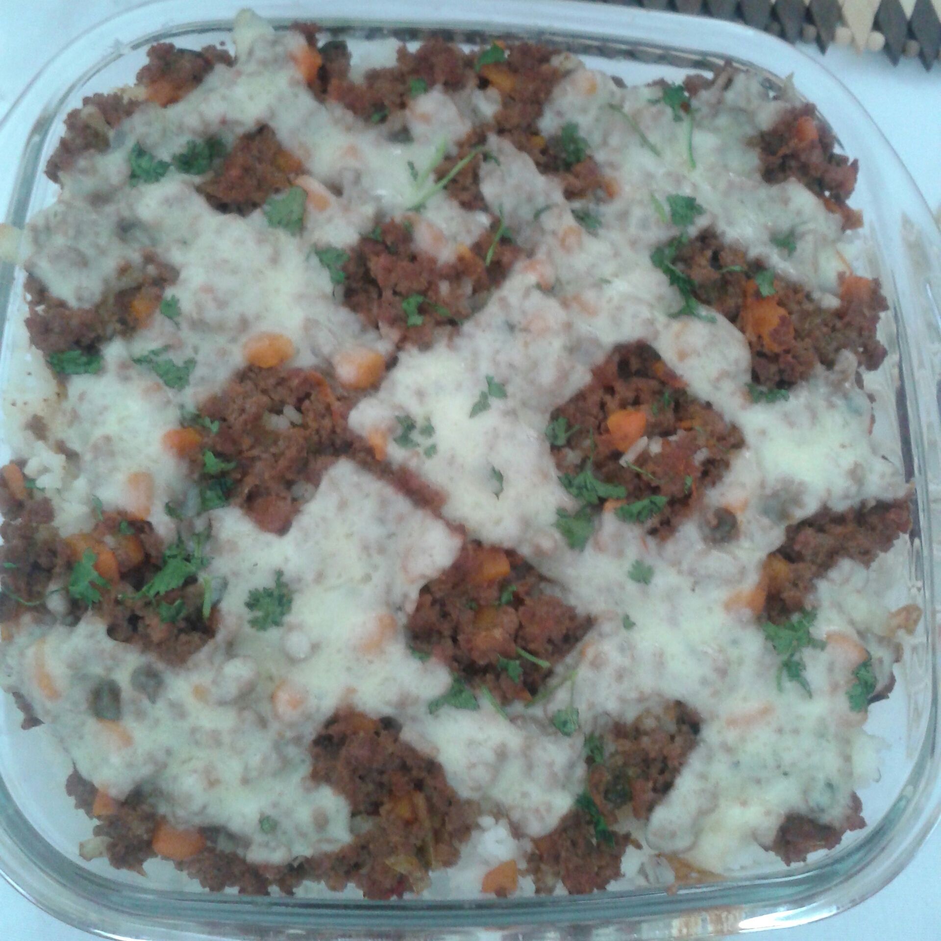 Arroz com carne moída