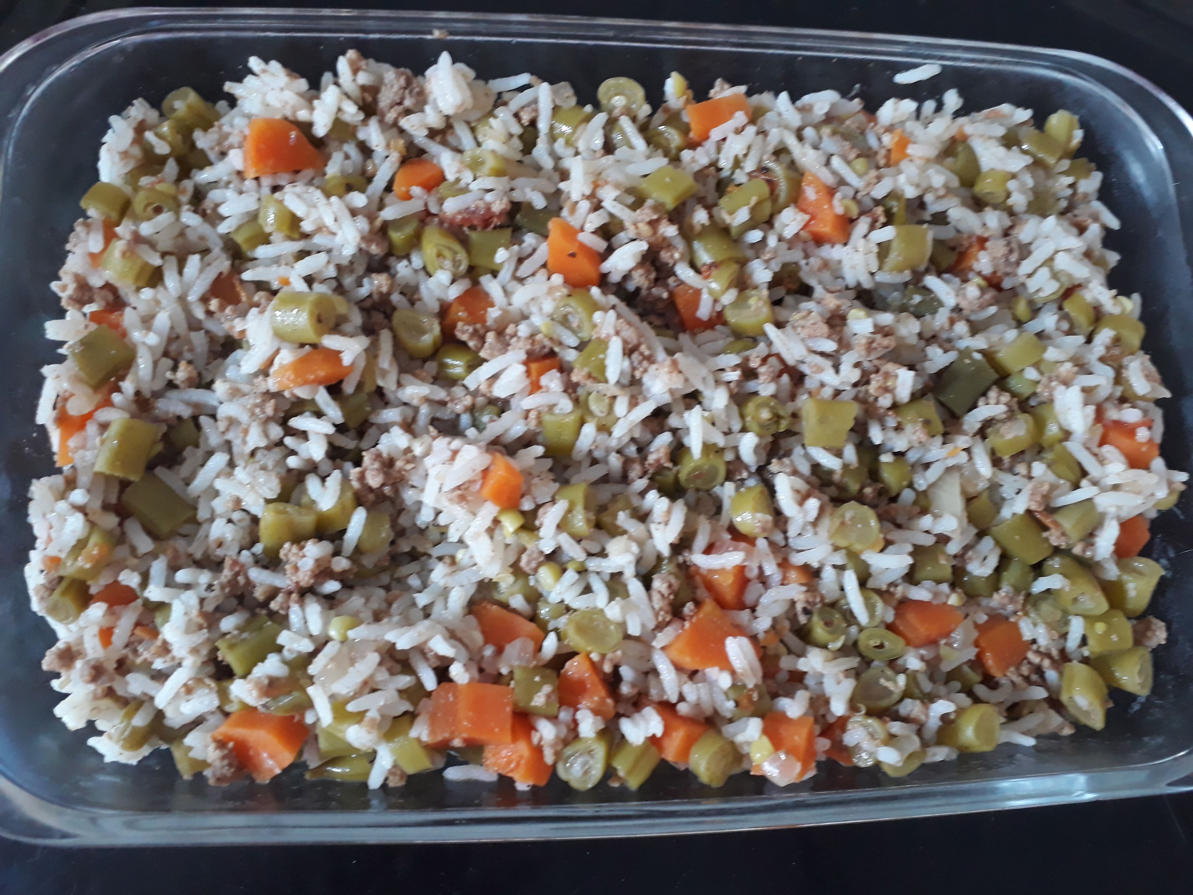 Arroz com guisadinho de vagem