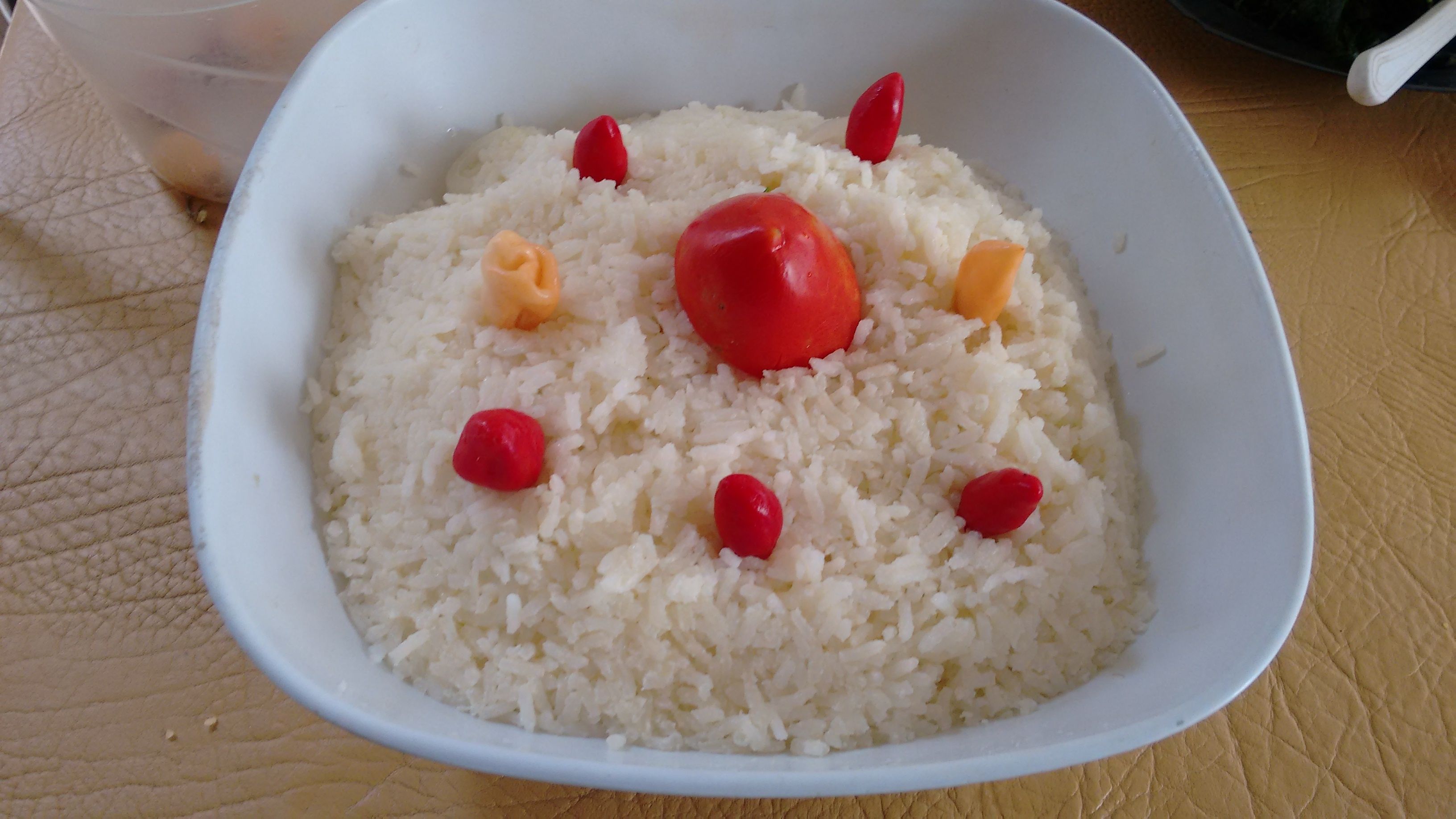 Arroz cremoso ao creme de leite e maionese