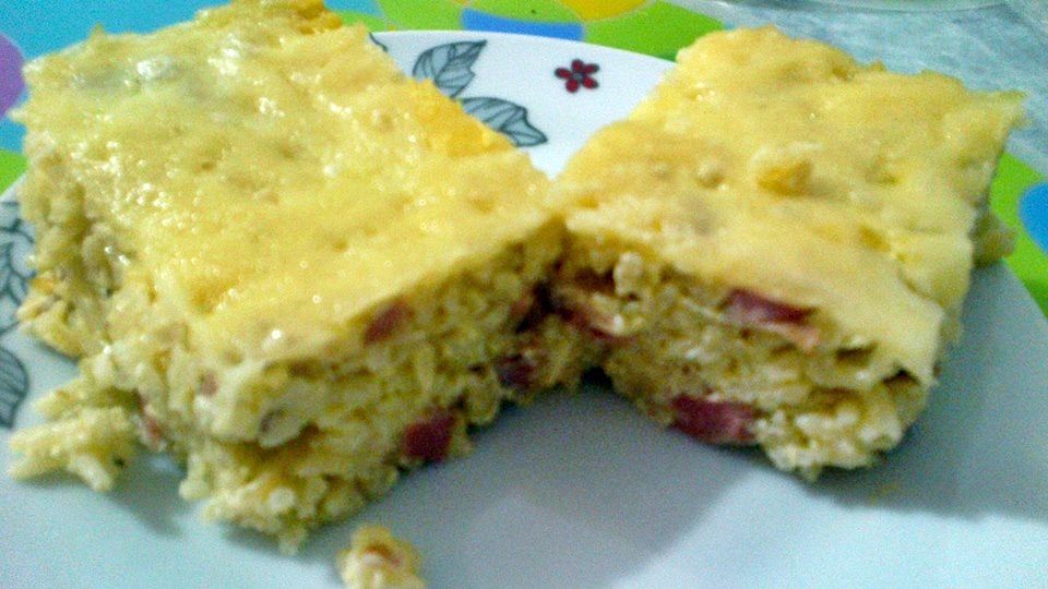 Arroz de calabresa com creme de leite