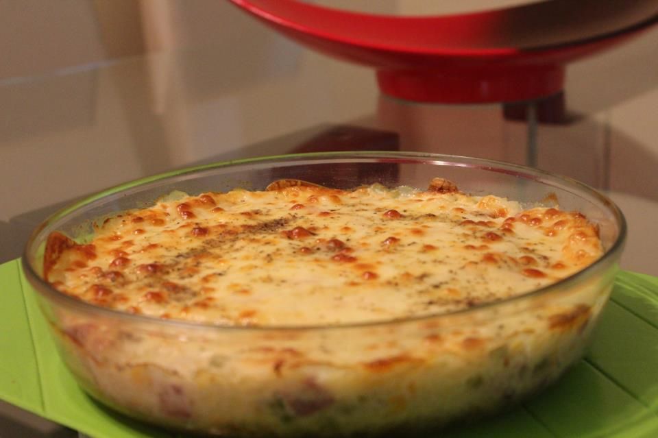 Arroz de forno com molho branco