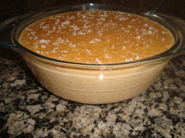 Arroz doce com açúcar queimado