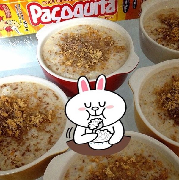 Arroz doce de paçoquinha