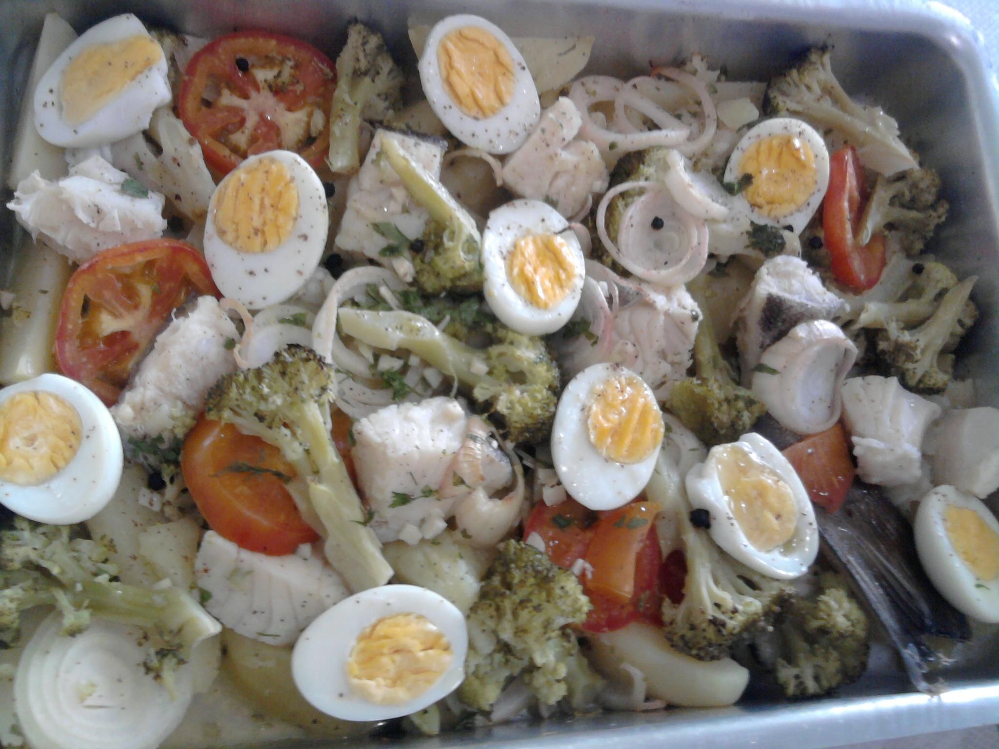 Bacalhau ao forno colorido