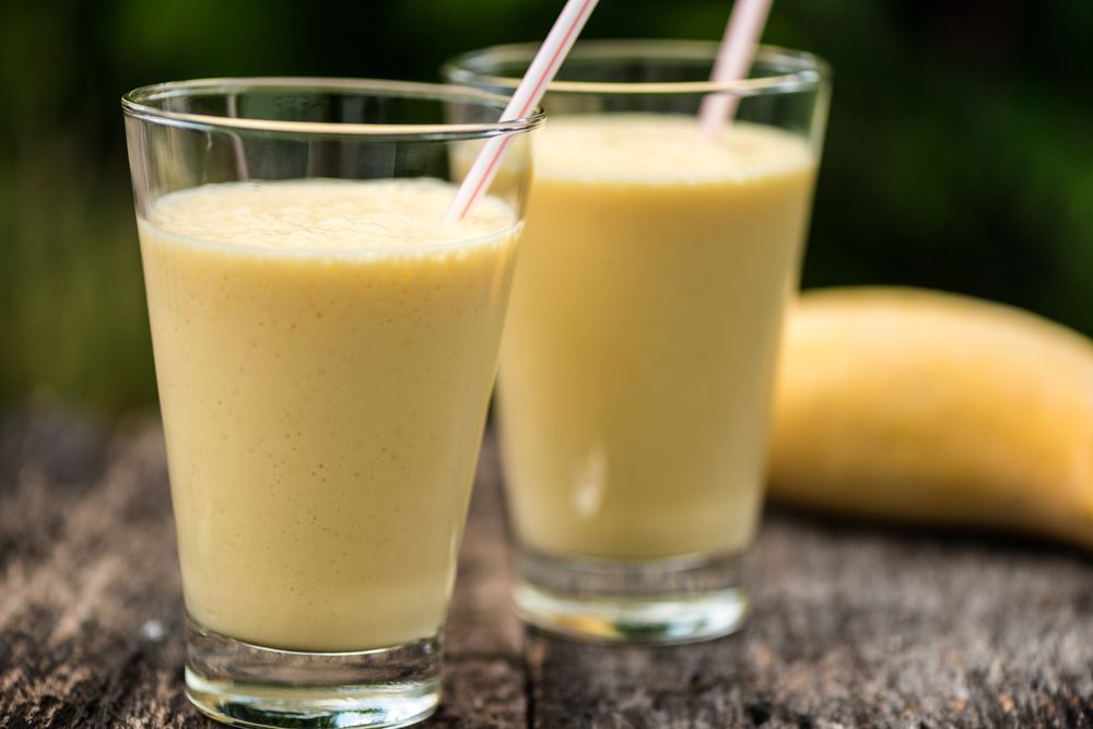 Batido de banana e aveia