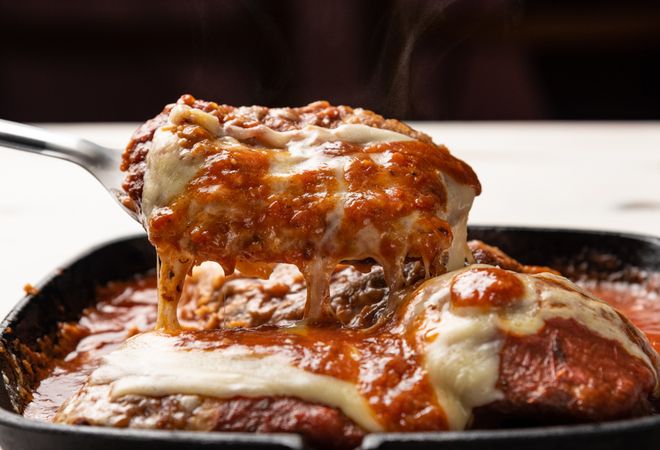 Bife à parmegiana de forno