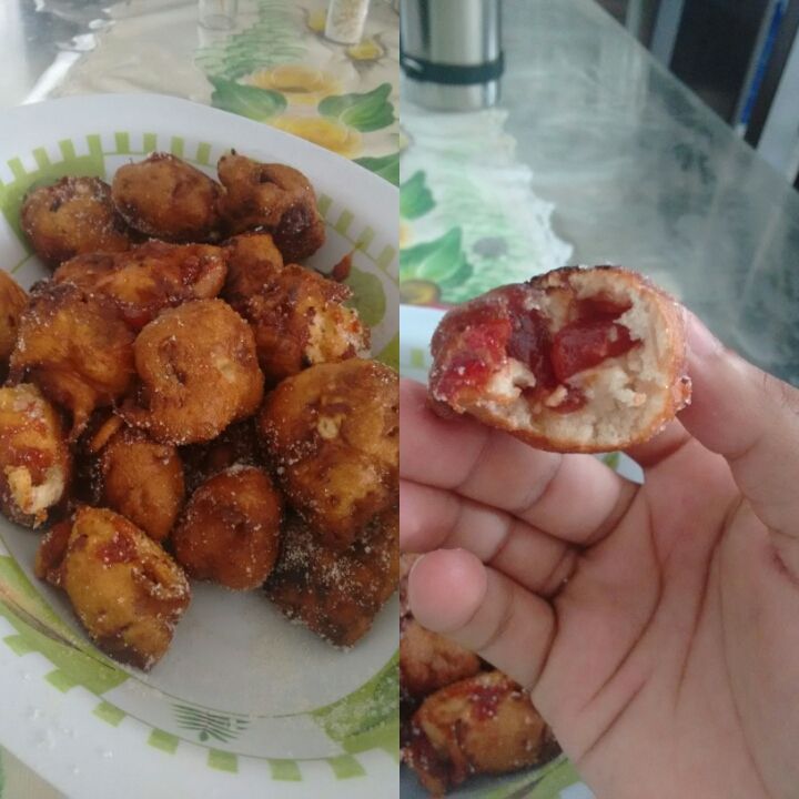 Bolinho de chuva com goiabada