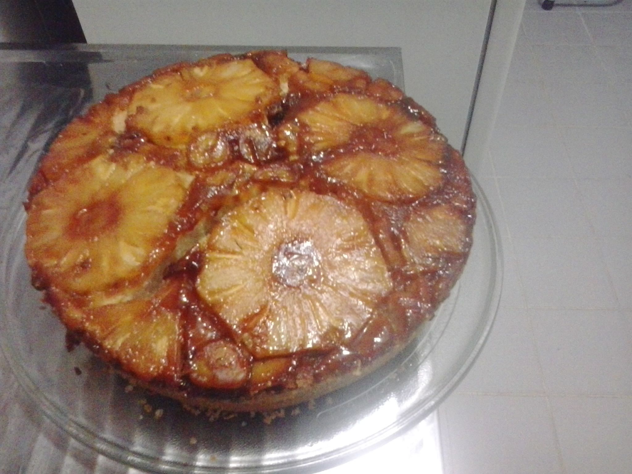 Bolo de abacaxi e banana