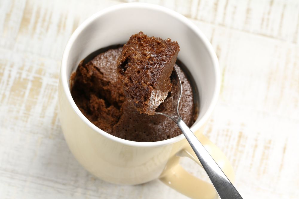 Bolo de aveia com cacau no micro-ondas