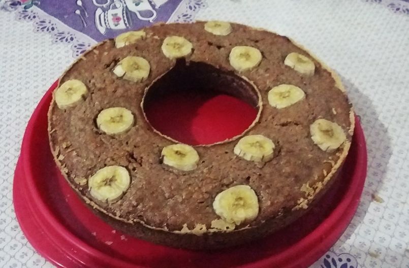 Bolo de banana canela e aveia fácil