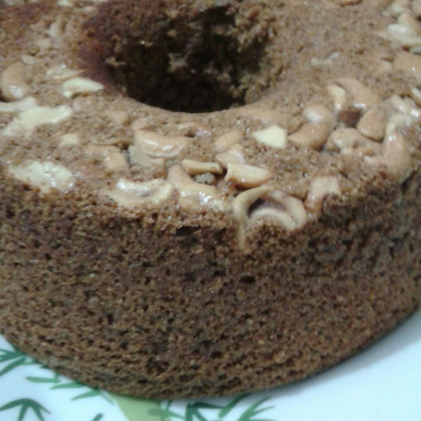 Bolo de banana, canela e castanha integral