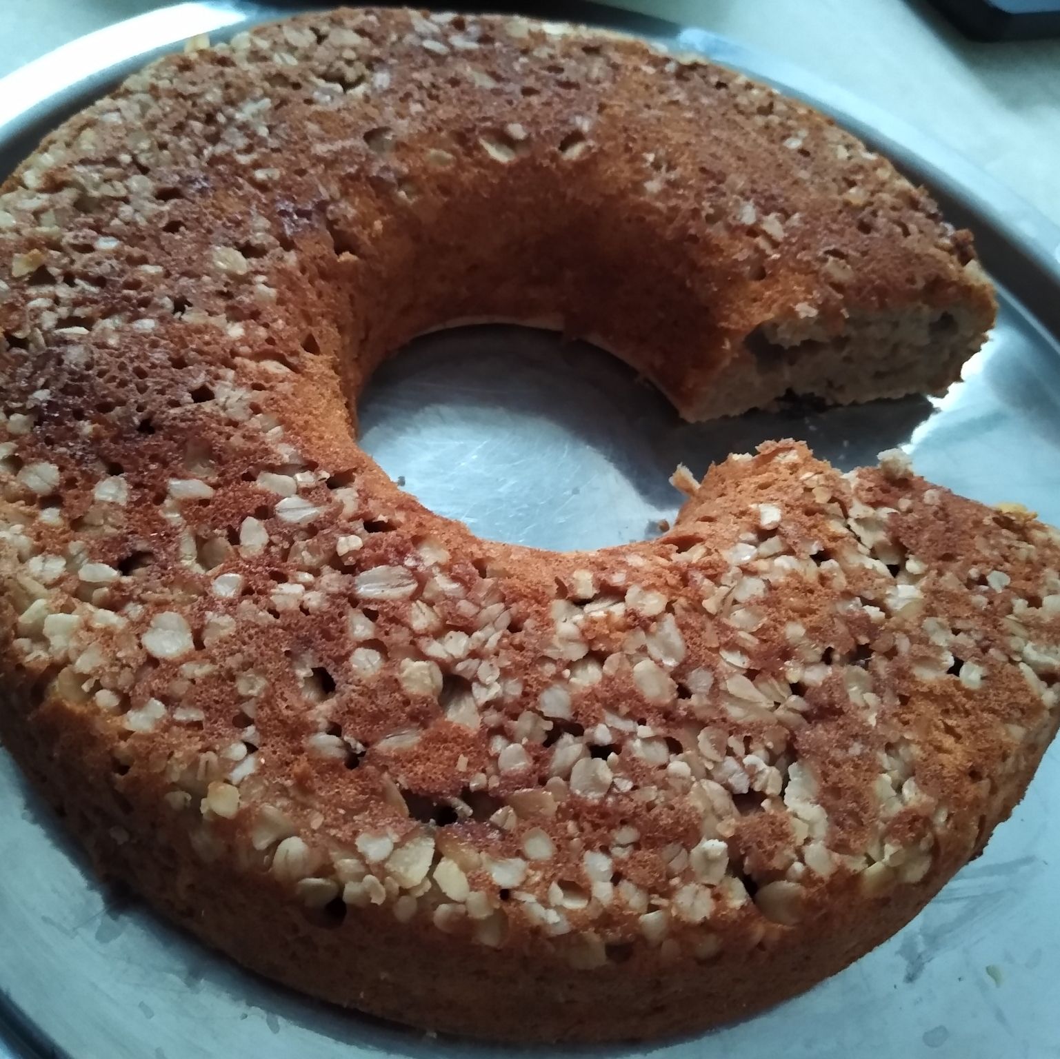 Bolo de banana com aveia sem farinha e óleo