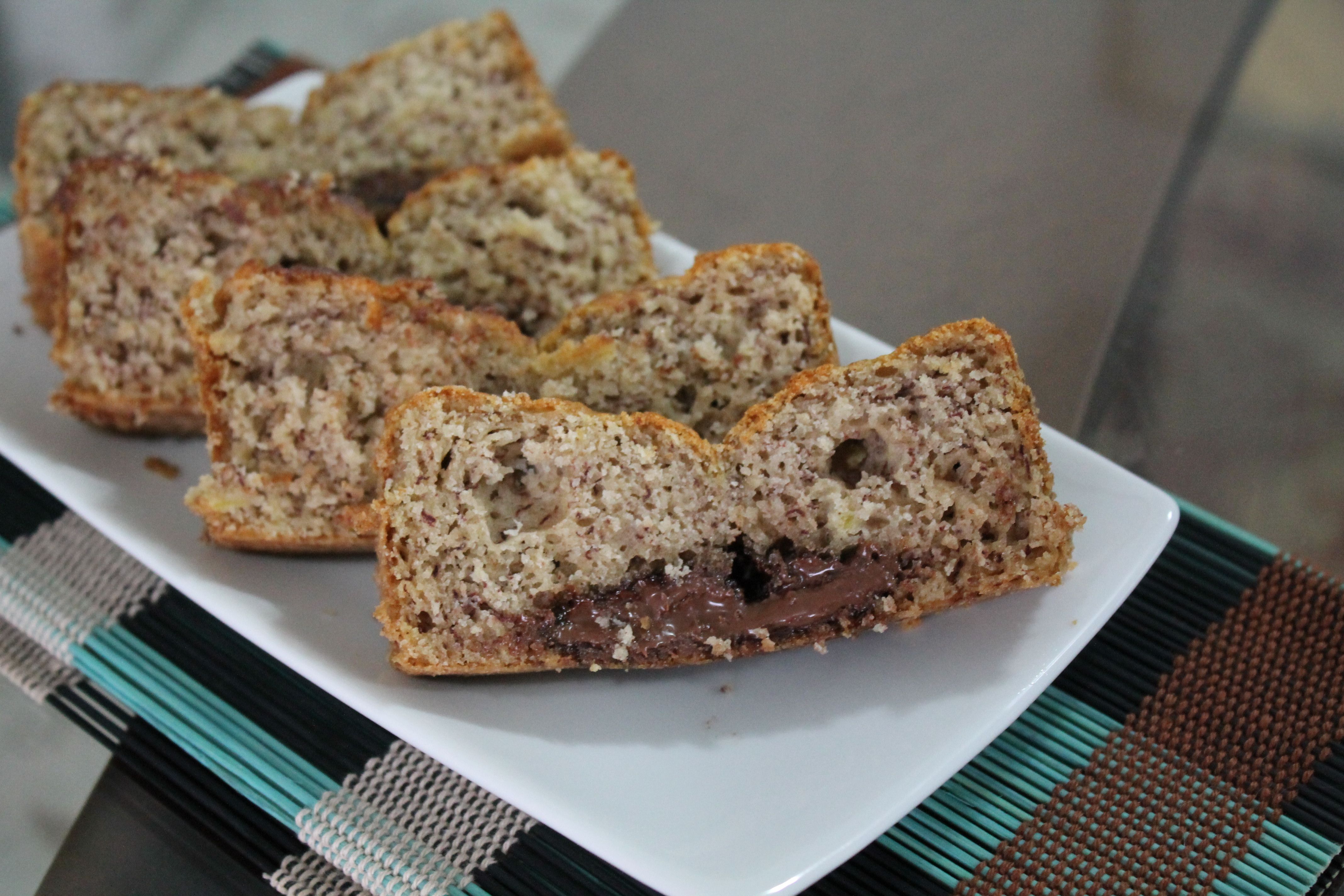 Bolo de banana com nutella