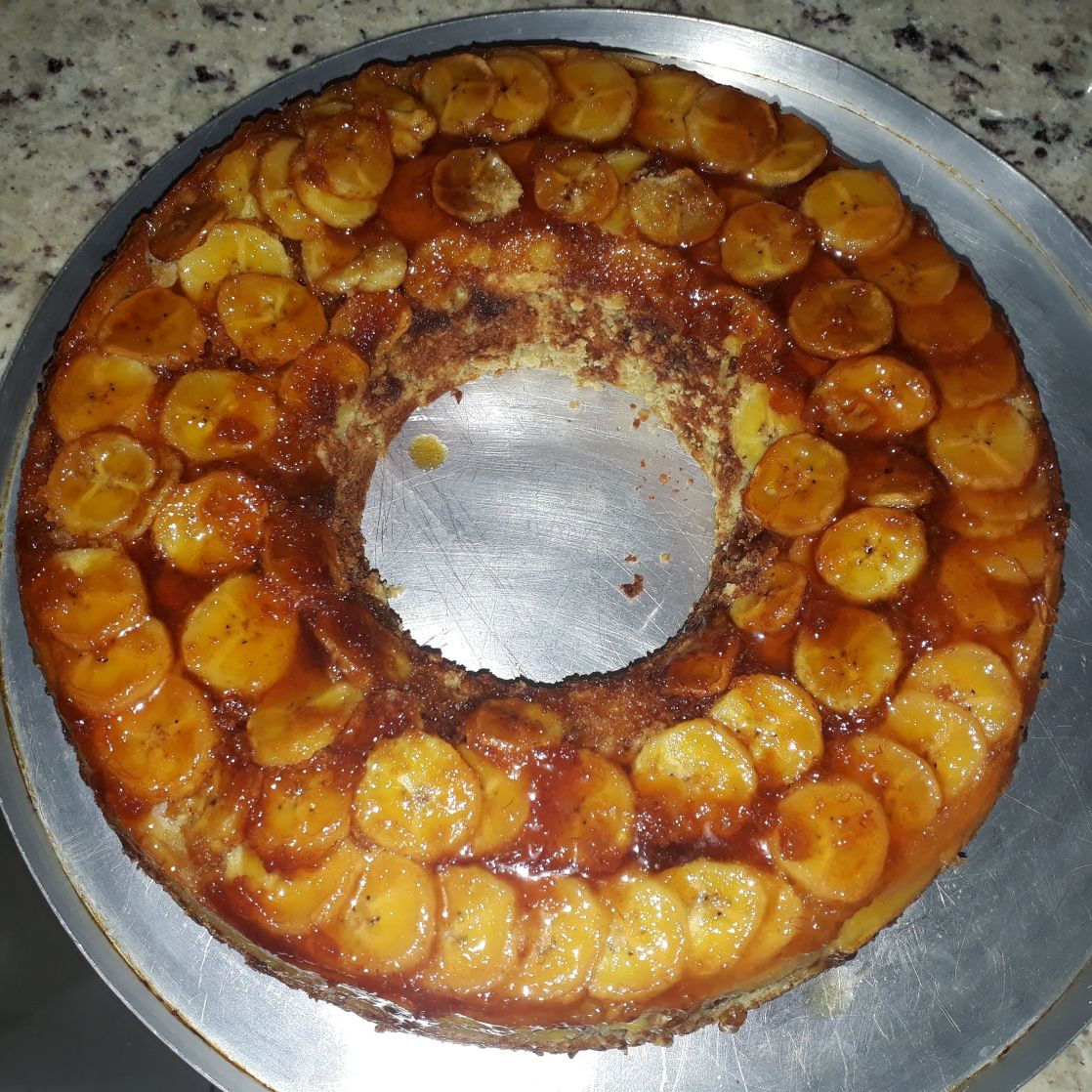 Bolo de banana na massa