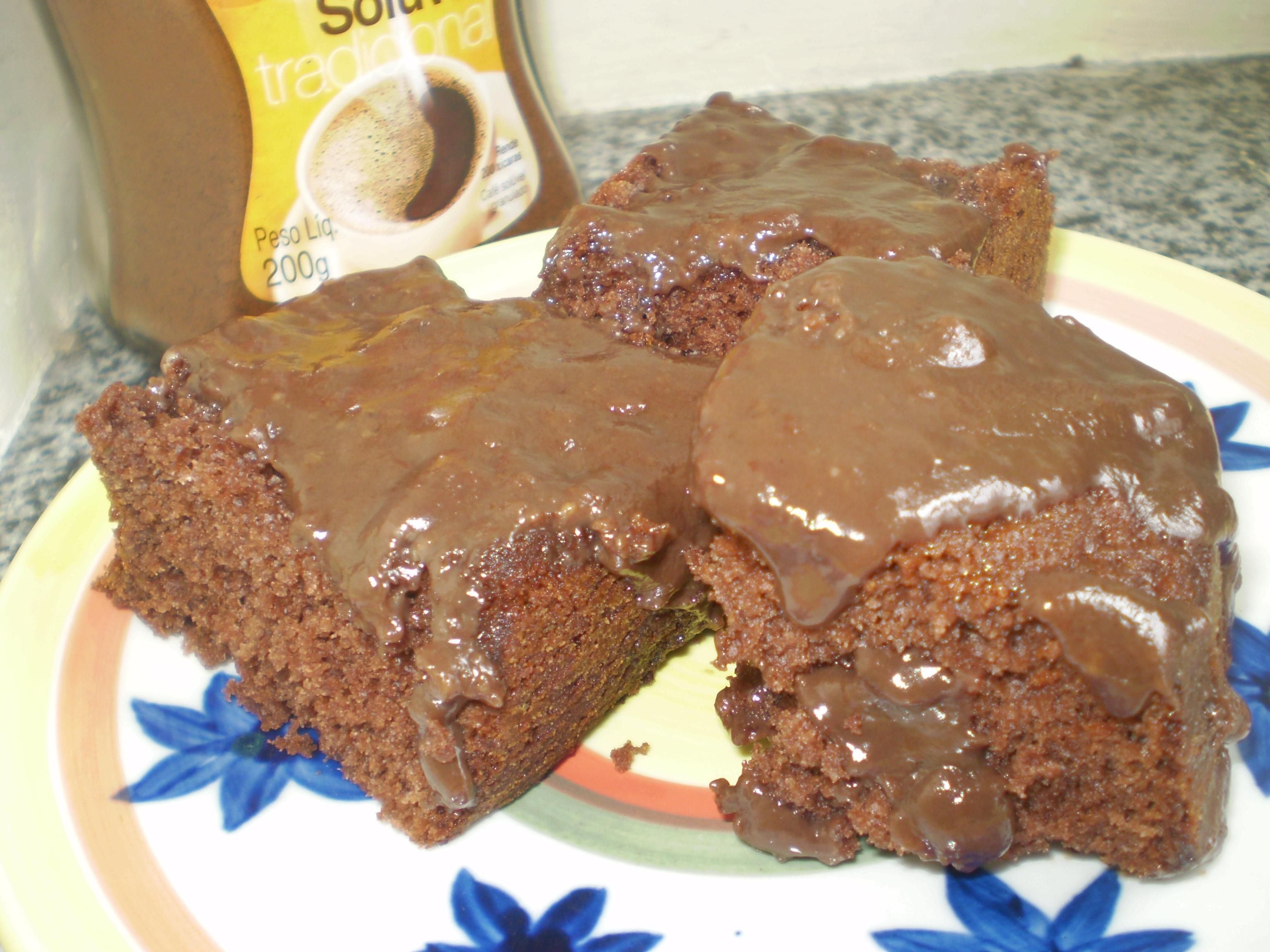 bolo de chocolate com café solúvel