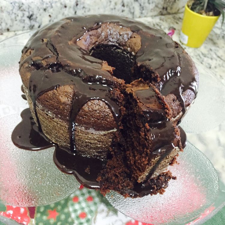 Bolo de chocolate de baixa caloria