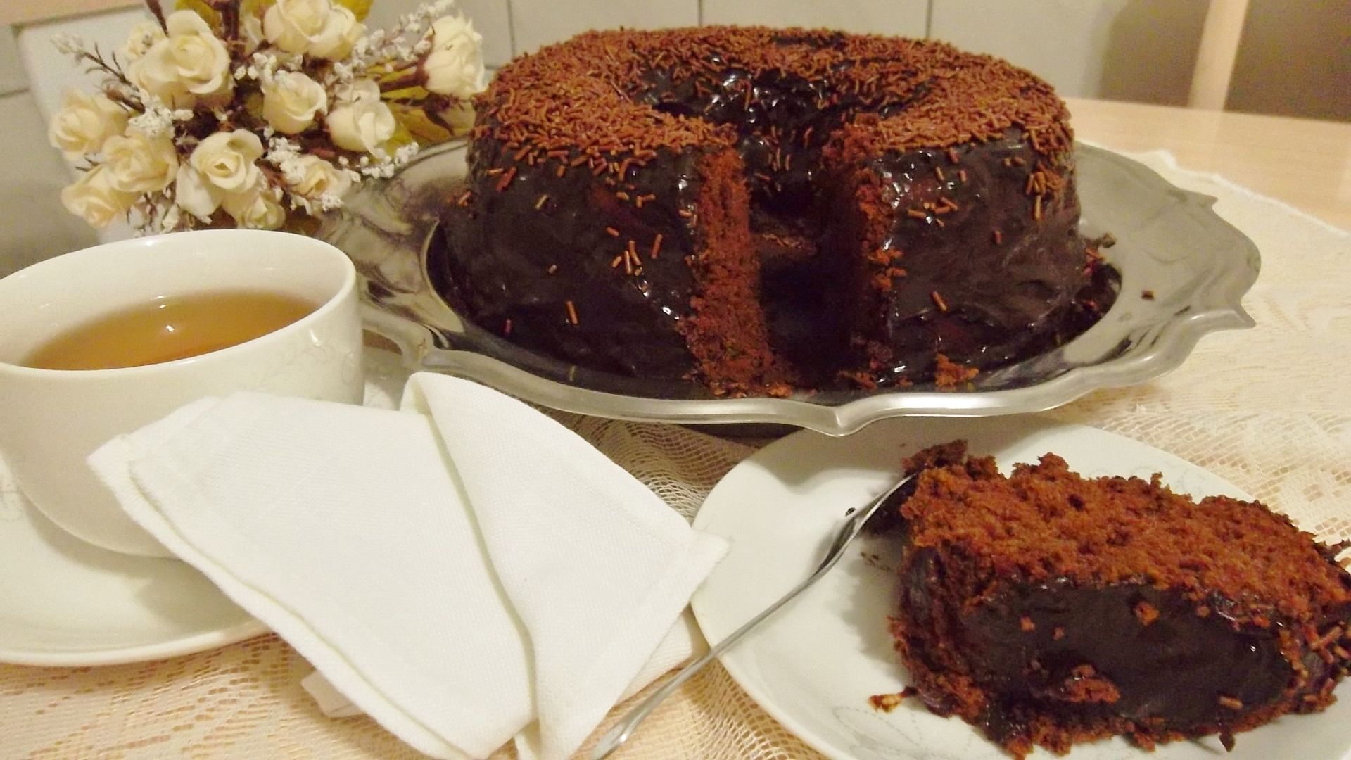 Bolo de chocolate fofíssimo