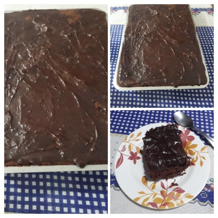 Bolo de Chocolate que já sai recheado do forno