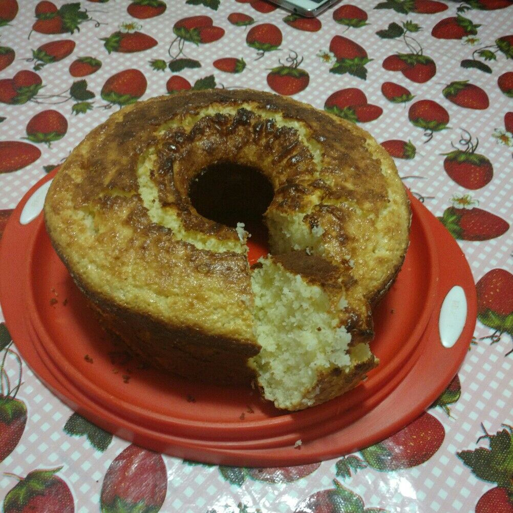 Bolo de flocos de arroz de liquidificador