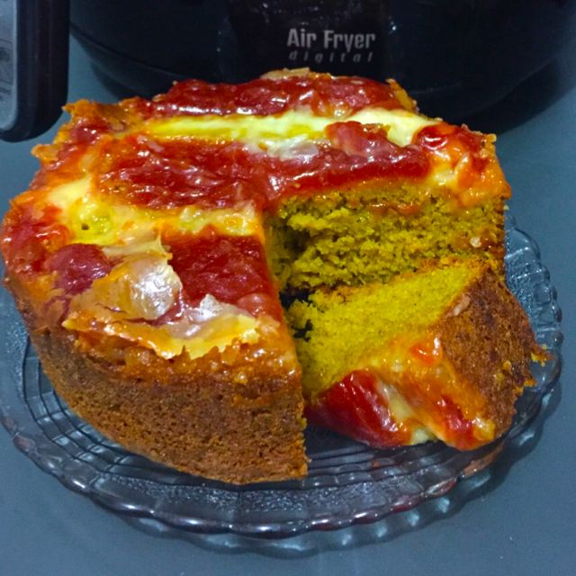 Bolo de fuba com goiabada na AirFryer