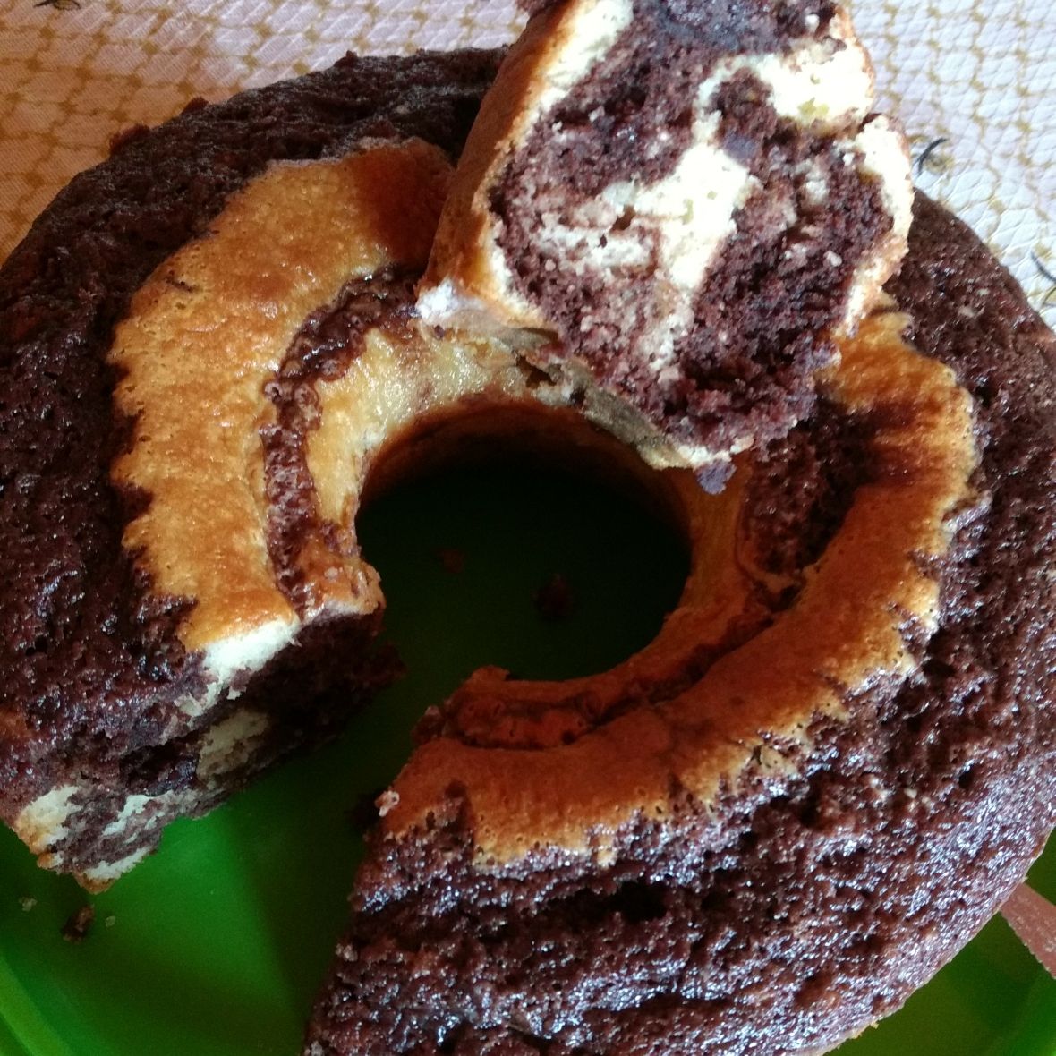 Bolo de liquidificador mesclado