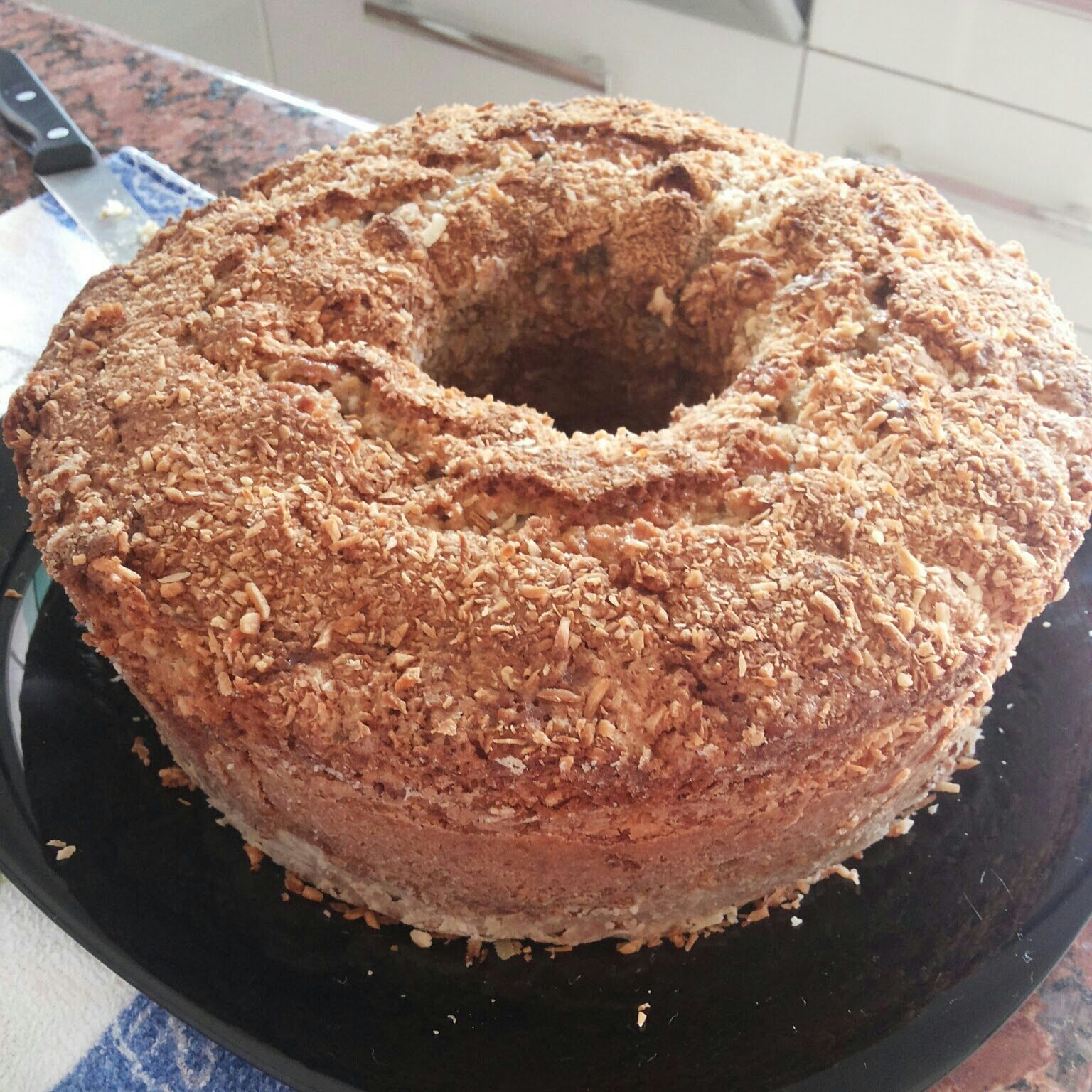 Bolo de maçã com coco