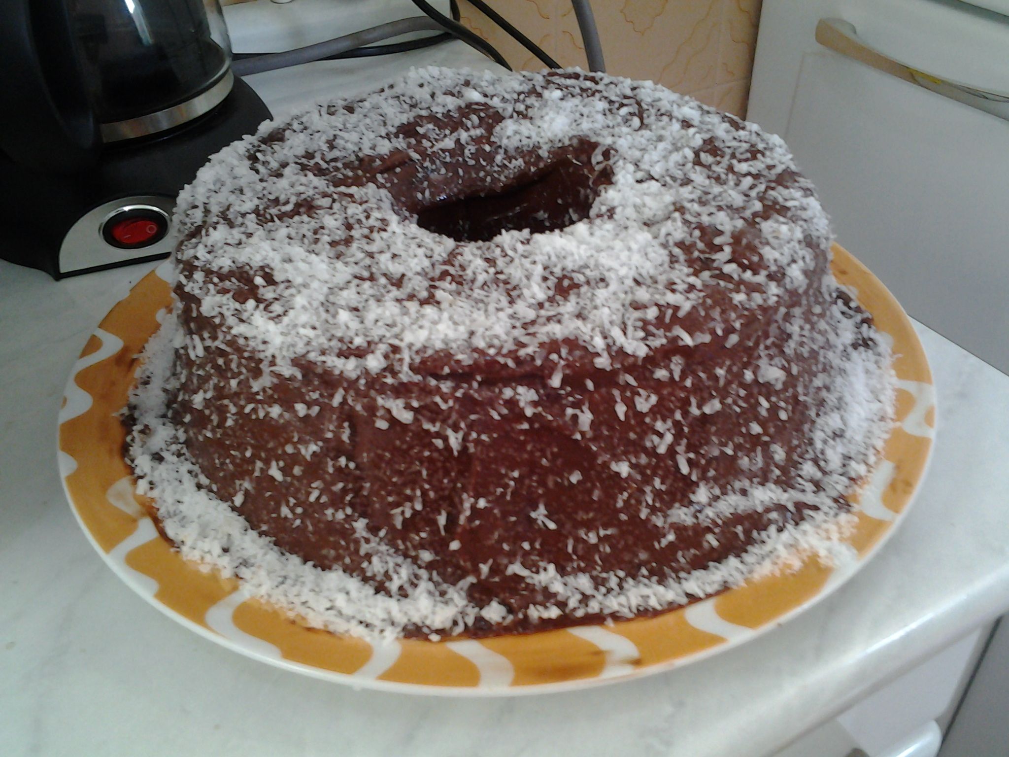 Bolo de micro-ondas de chocolate com cobertura ganache