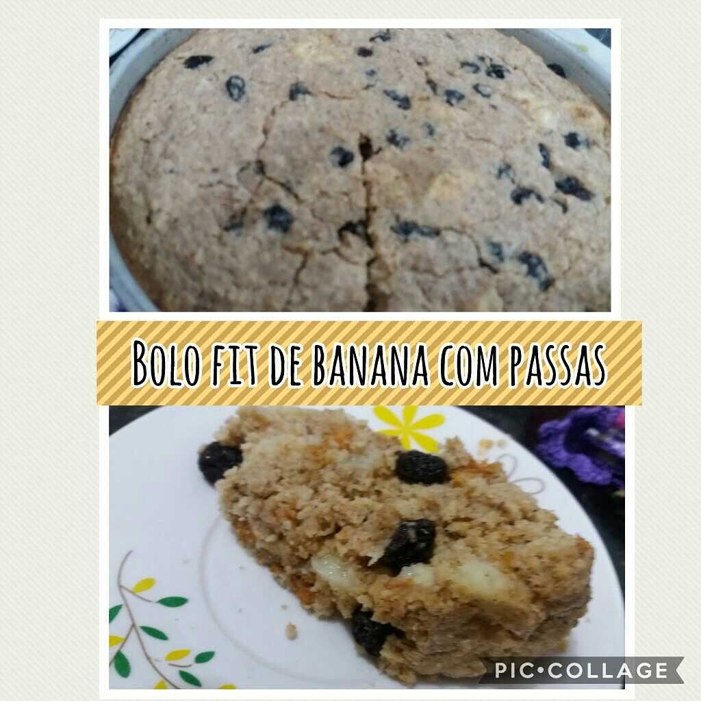 Bolo fit de banana com passas