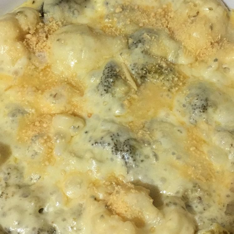 Brócolis e couve-flor gratinado