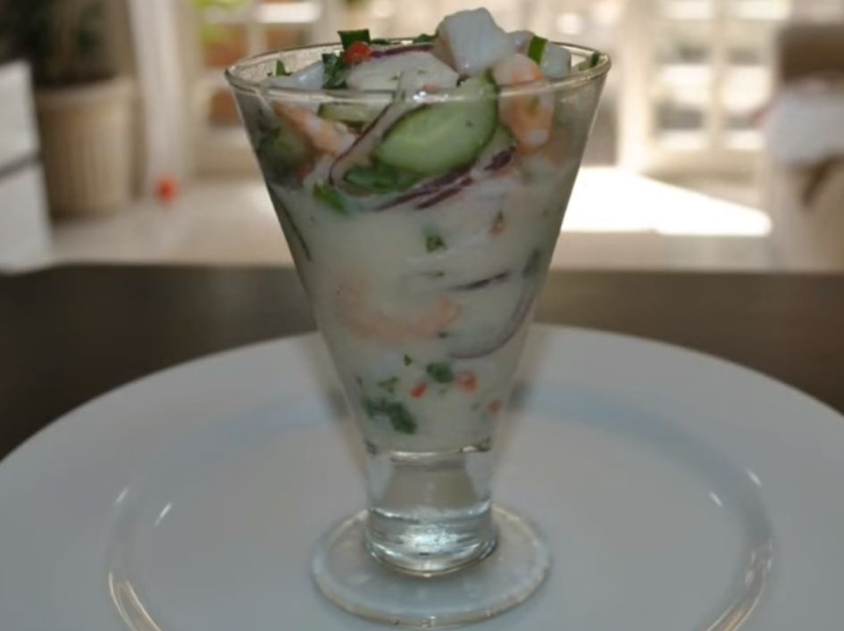 Ceviche de tilápia com camarão