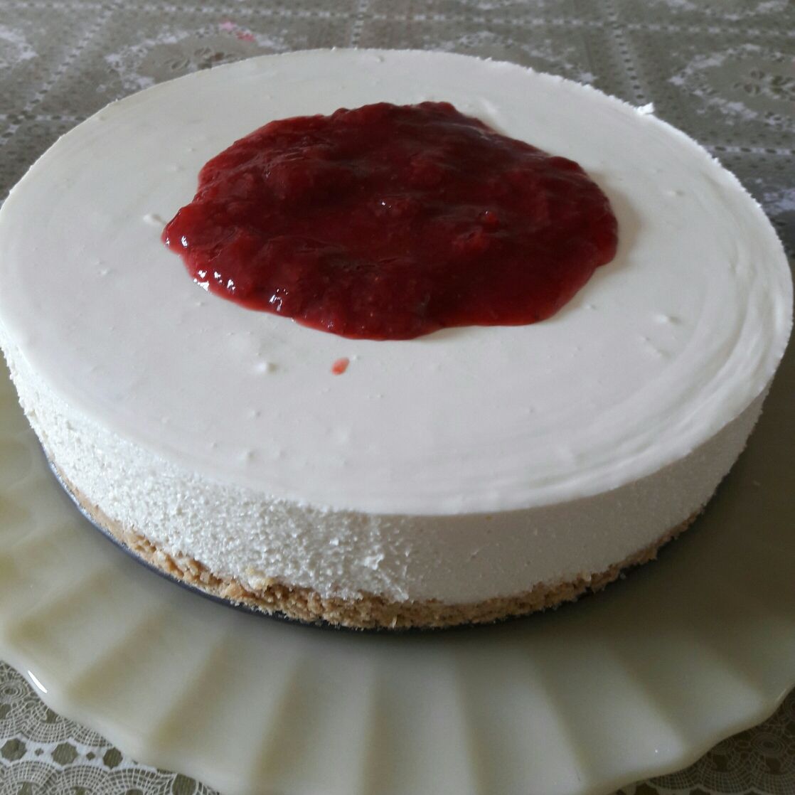 Cheesecake de morango tradicional