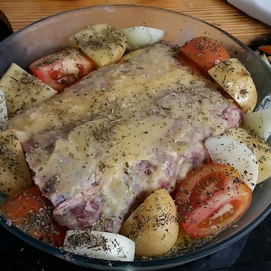 Contra-filé (chorizo) ao forno com batata bolinha