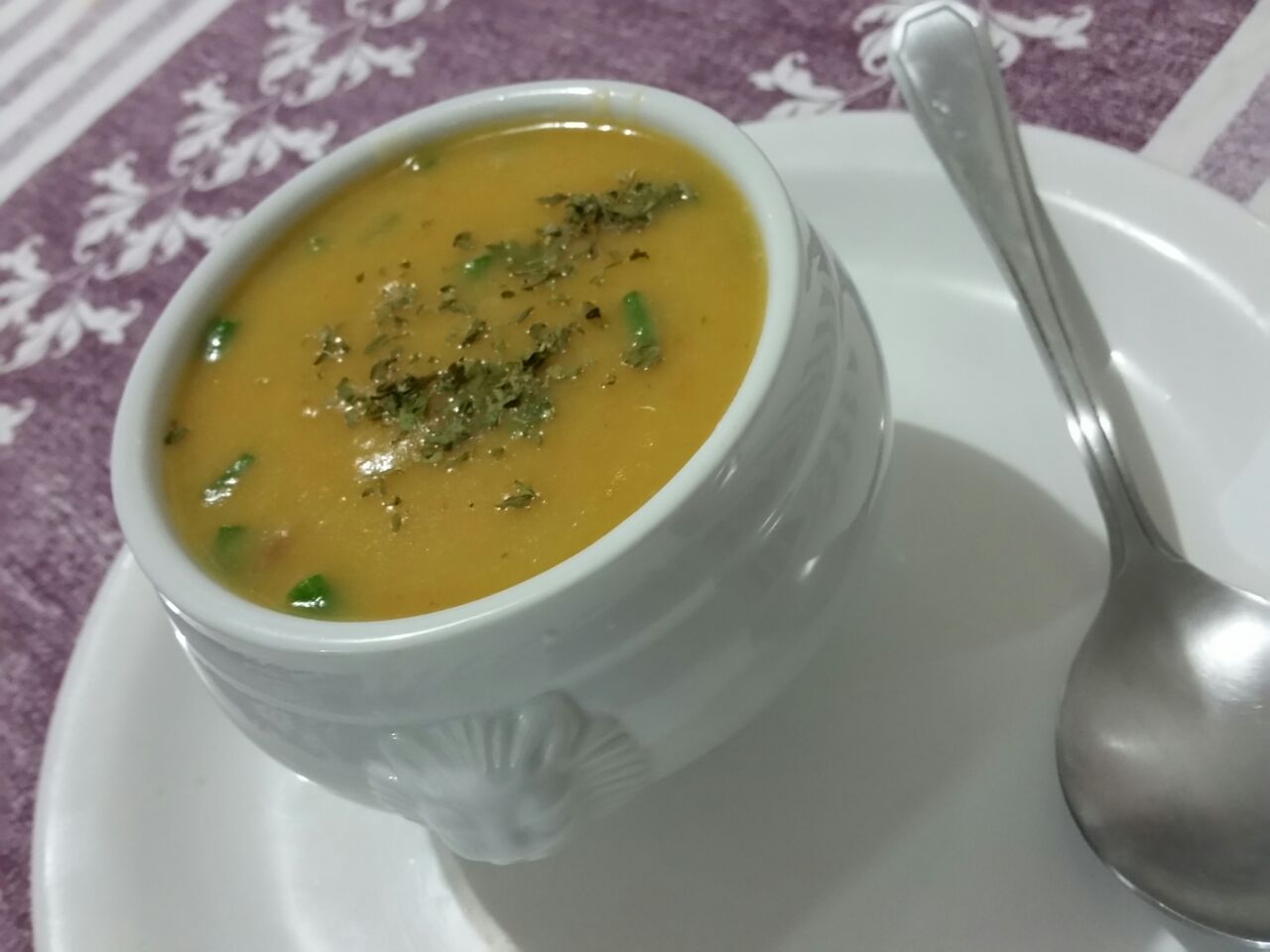 Creme de legumes com calabresa