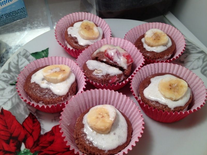 Cupcake de chocolate com banana da Nicole