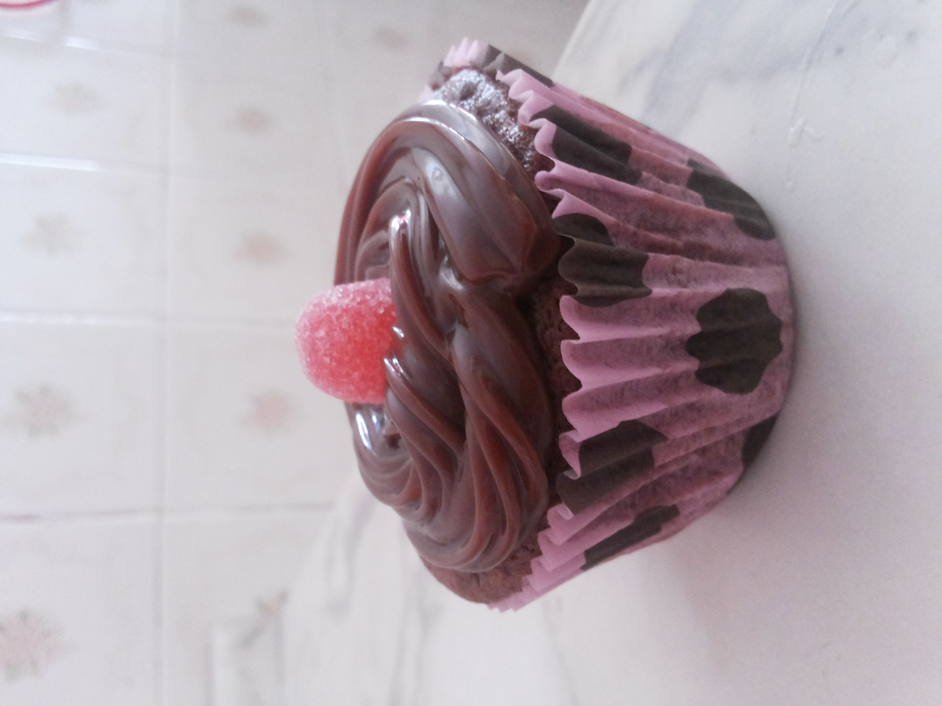 Cupcake de chocolate com Nutella