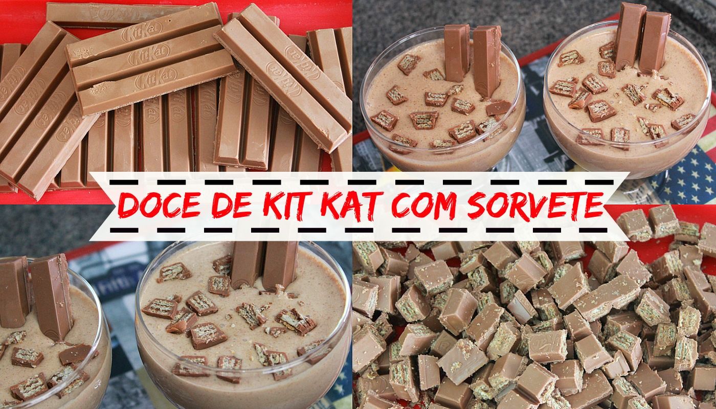 Doce de Kit Kat com sorvete