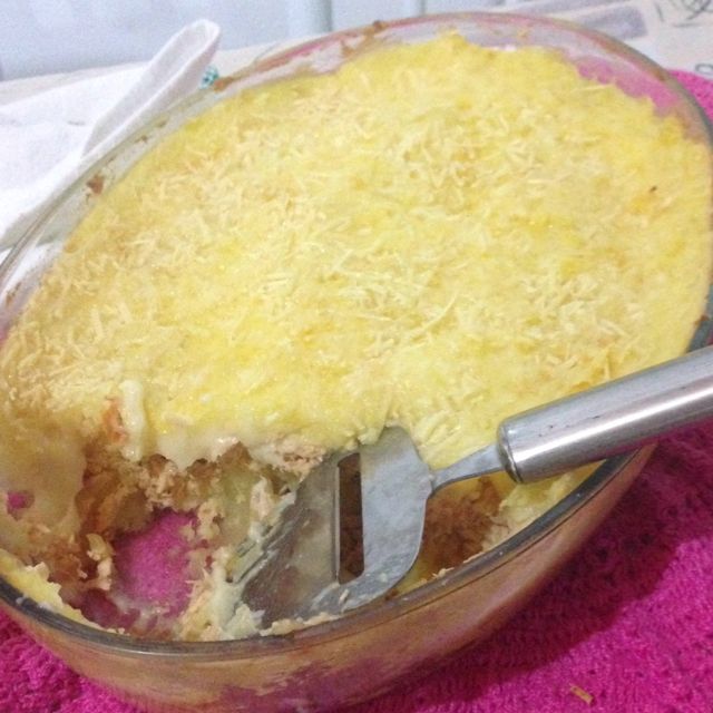 Escondidinho de frango com catupiry