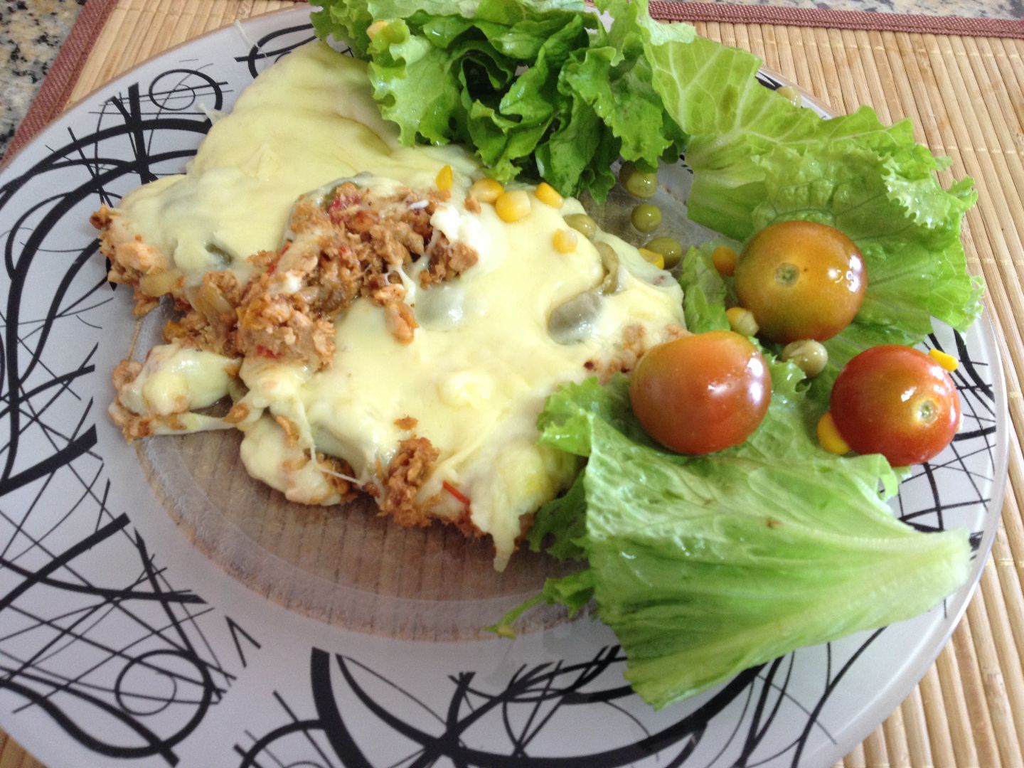 Escondidinho de salmão com queijo