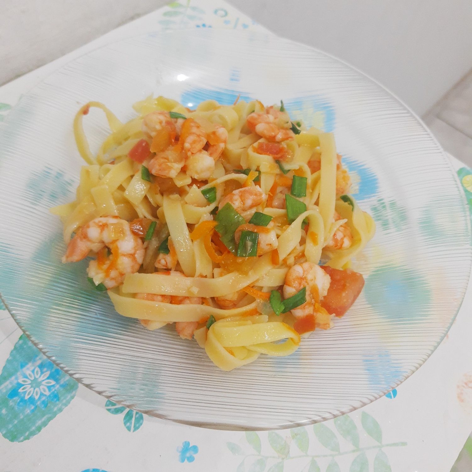 Fettuccine com camarão