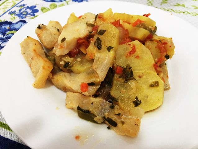 Filé de peixe com batata doce