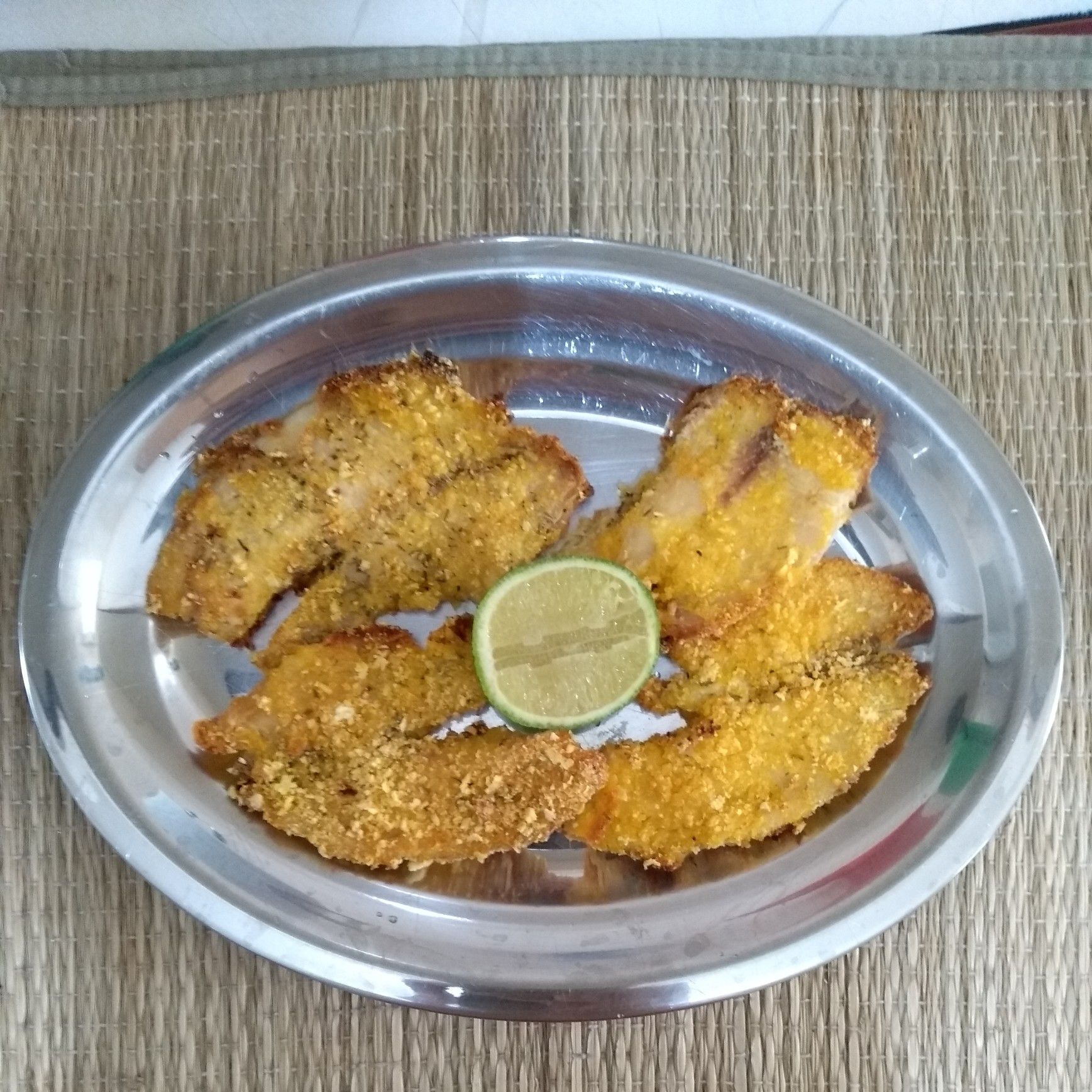 Filé de peixe empanado sem fritura