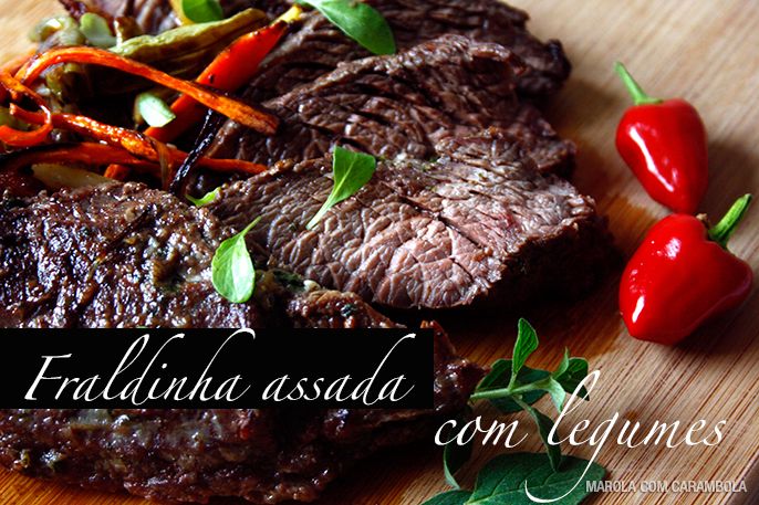 Fraldinha assada com legumes e mix de pimentas