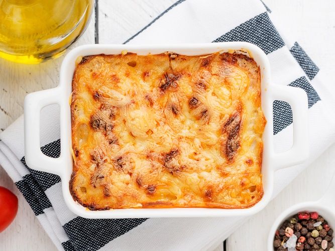 Lasanha de pão integral e sardinha