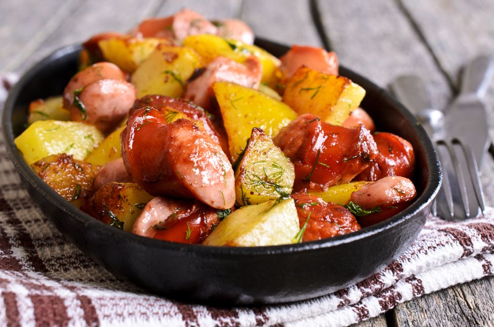 Linguiça toscana com batata na panela de pressão