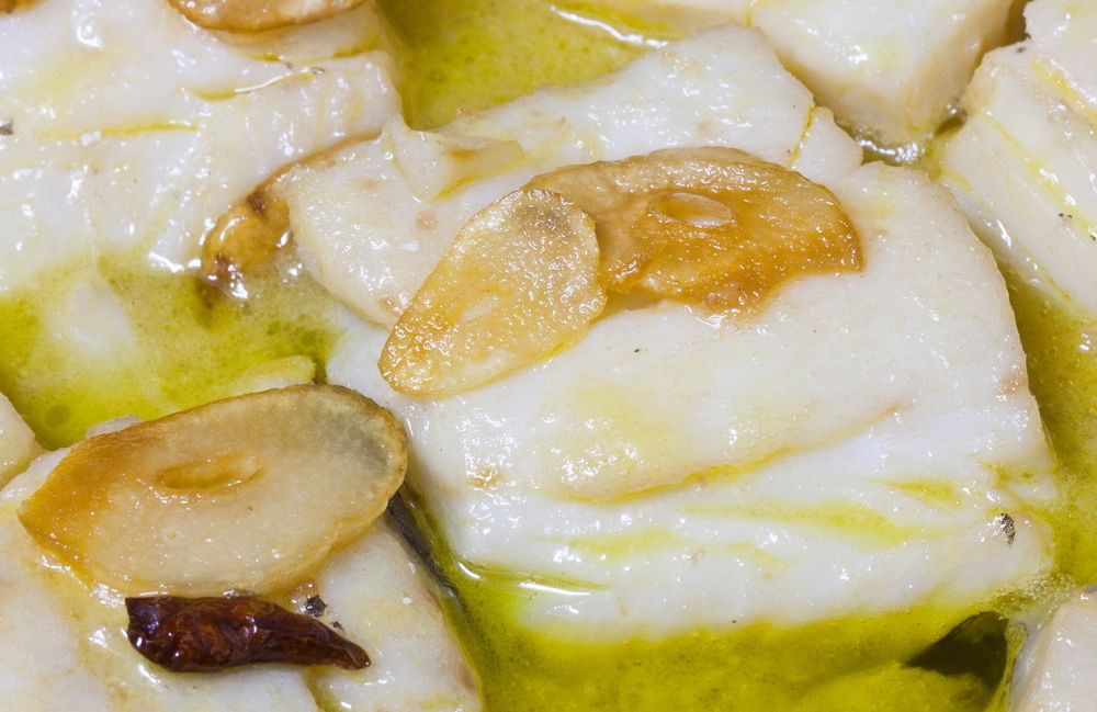 Lombo de bacalhau com palmito