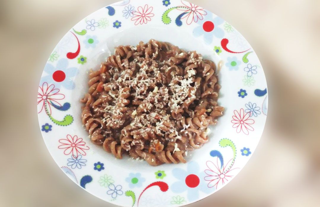 Macarrão integral ao licor de café e pimenta