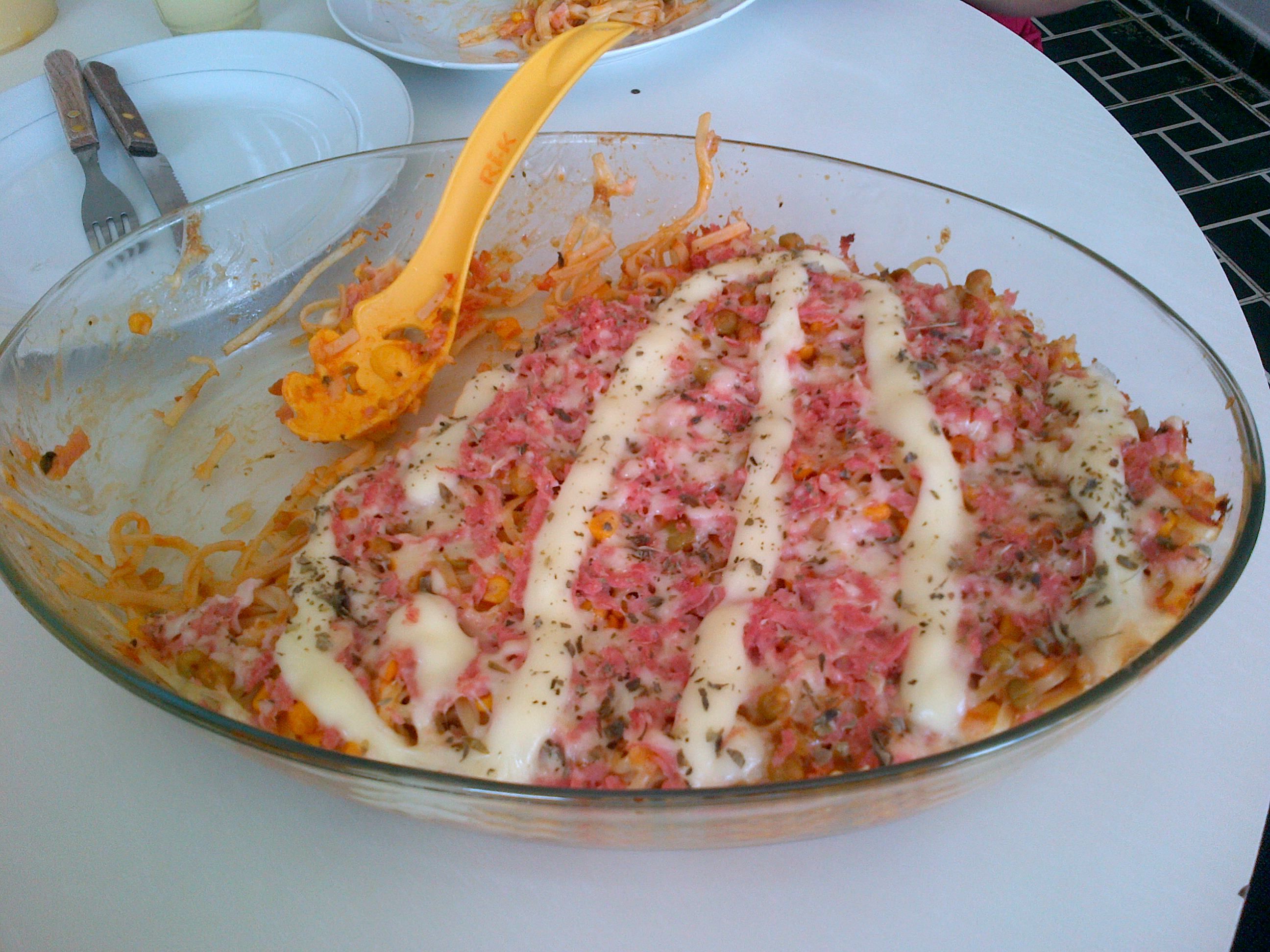 Macarrão milanesa ao forno