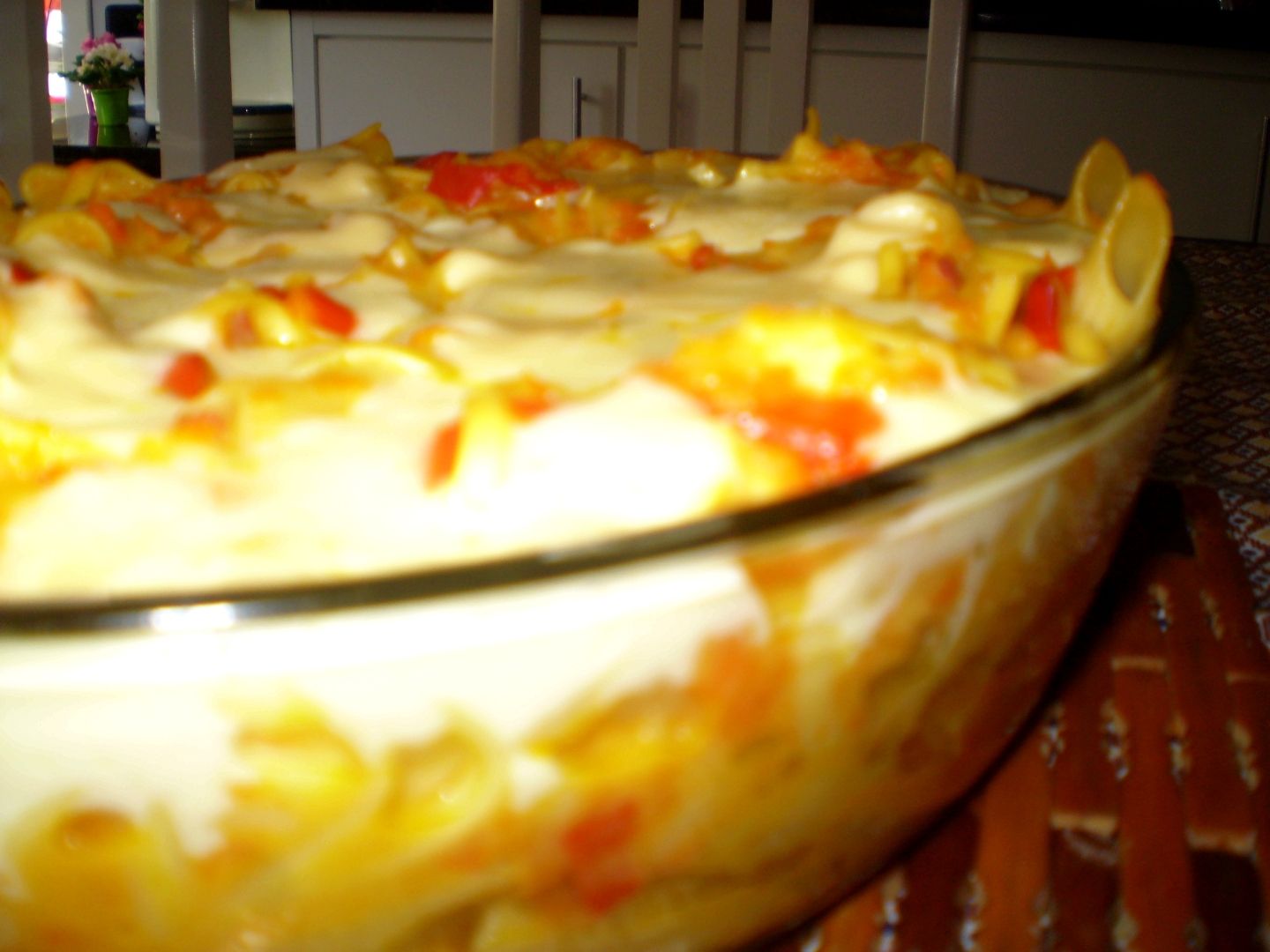 Macarronada ao molho cremoso de legumes